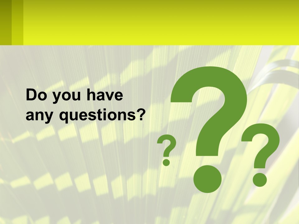 A Large Green Plant With A Yellow Background PowerPoint Template