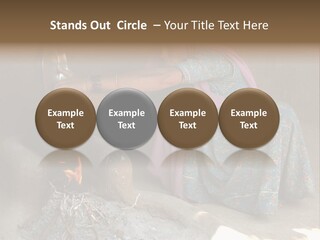 A Woman Is Pouring Water Into A Pot PowerPoint Template