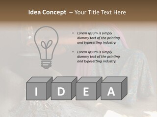 A Woman Is Pouring Water Into A Pot PowerPoint Template