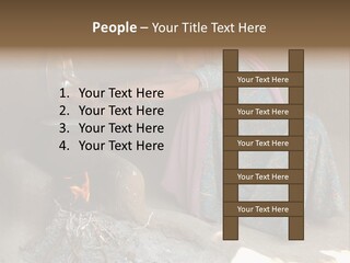 A Woman Is Pouring Water Into A Pot PowerPoint Template