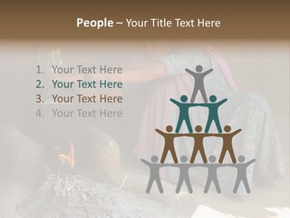 A Woman Is Pouring Water Into A Pot PowerPoint Template