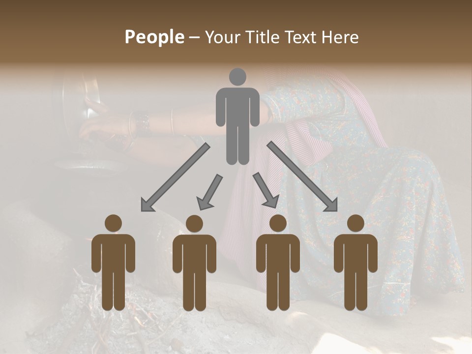 A Woman Is Pouring Water Into A Pot PowerPoint Template