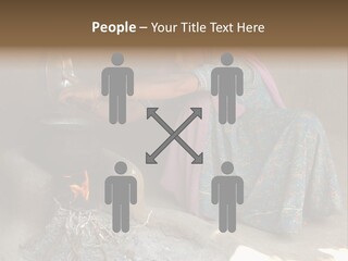 A Woman Is Pouring Water Into A Pot PowerPoint Template