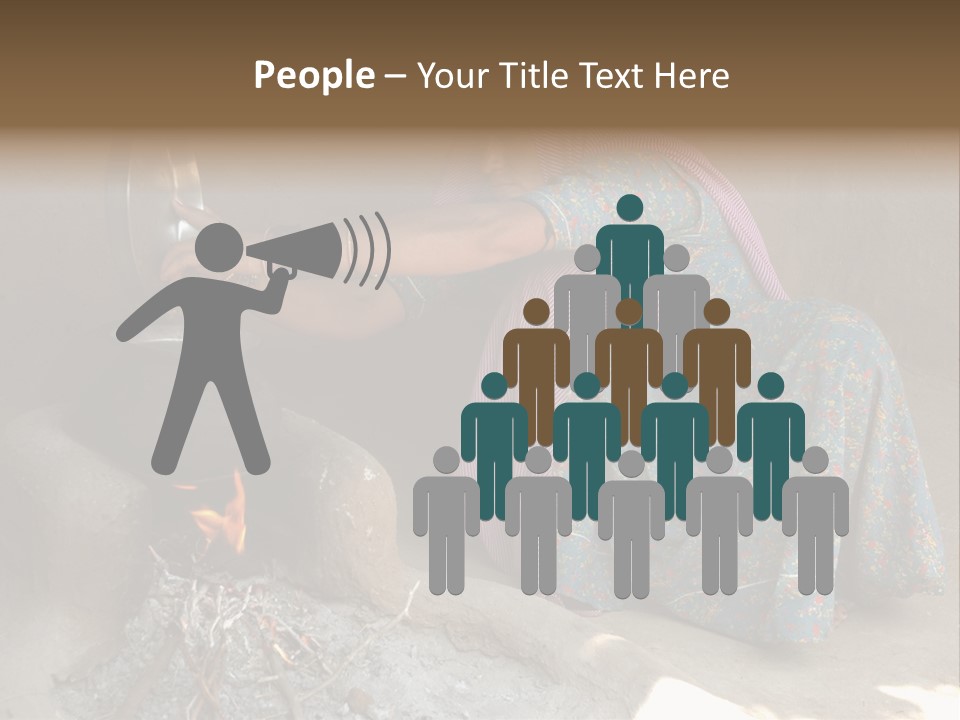 A Woman Is Pouring Water Into A Pot PowerPoint Template