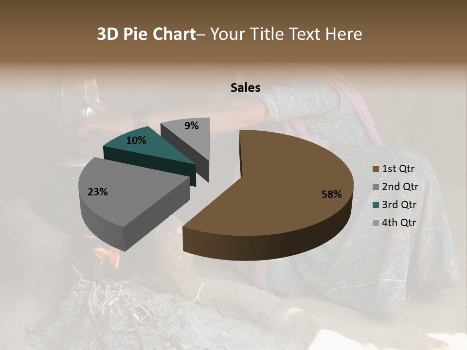 A Woman Is Pouring Water Into A Pot PowerPoint Template