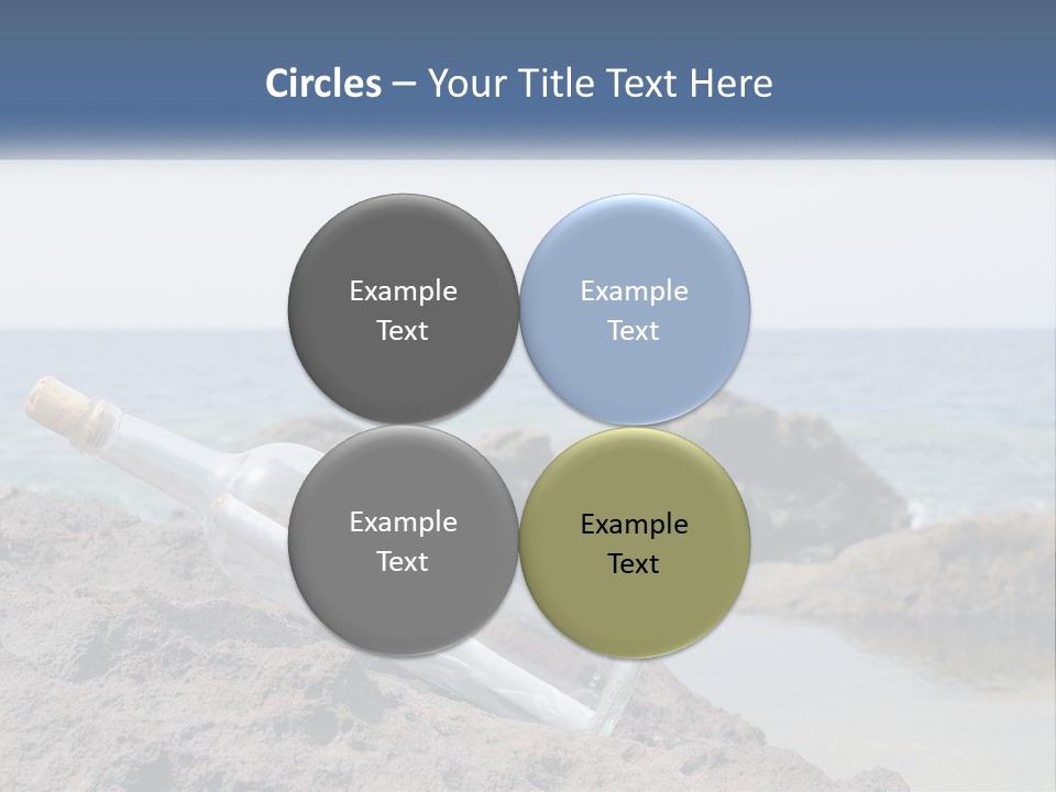A Message In A Bottle On A Rocky Beach PowerPoint Template