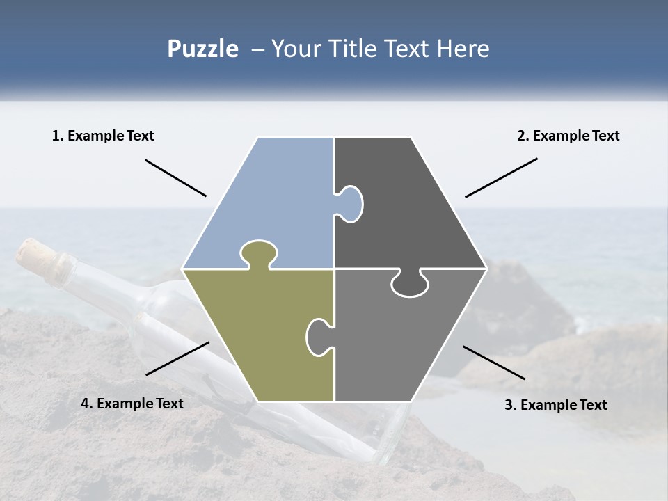 A Message In A Bottle On A Rocky Beach PowerPoint Template