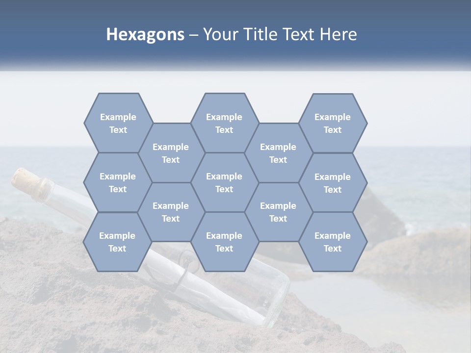 A Message In A Bottle On A Rocky Beach PowerPoint Template