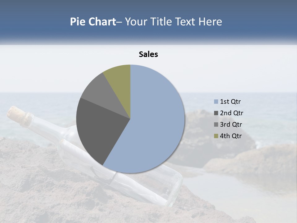 A Message In A Bottle On A Rocky Beach PowerPoint Template