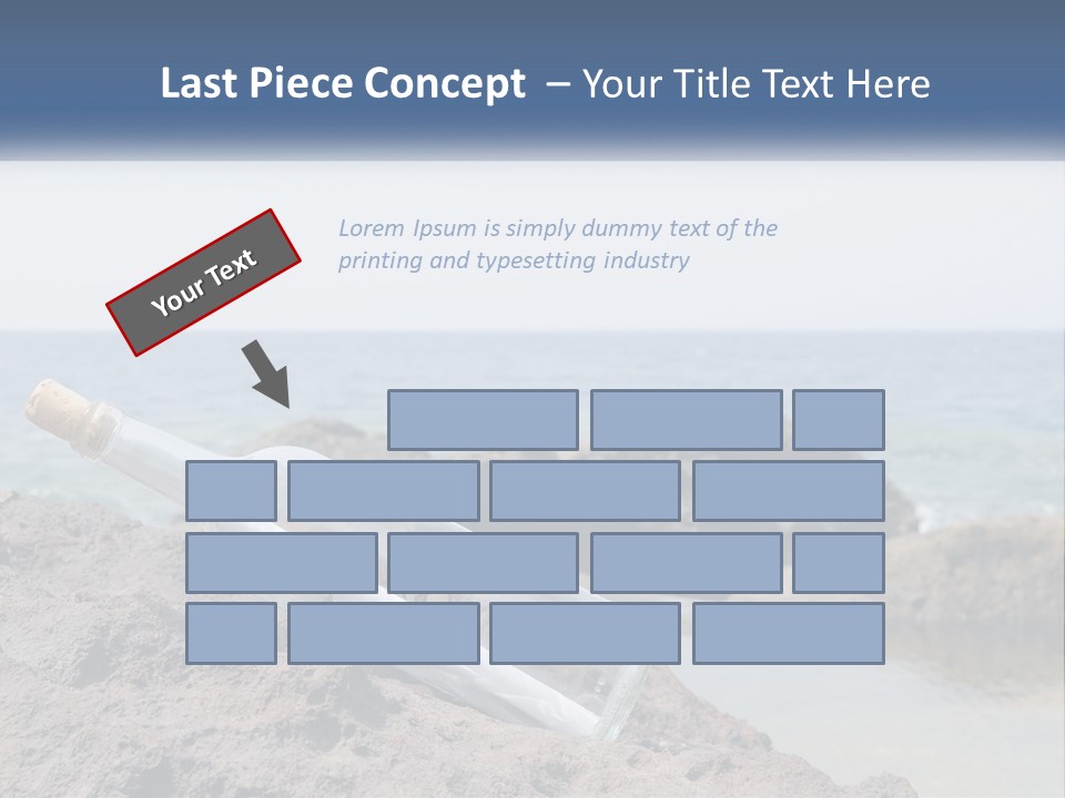 A Message In A Bottle On A Rocky Beach PowerPoint Template