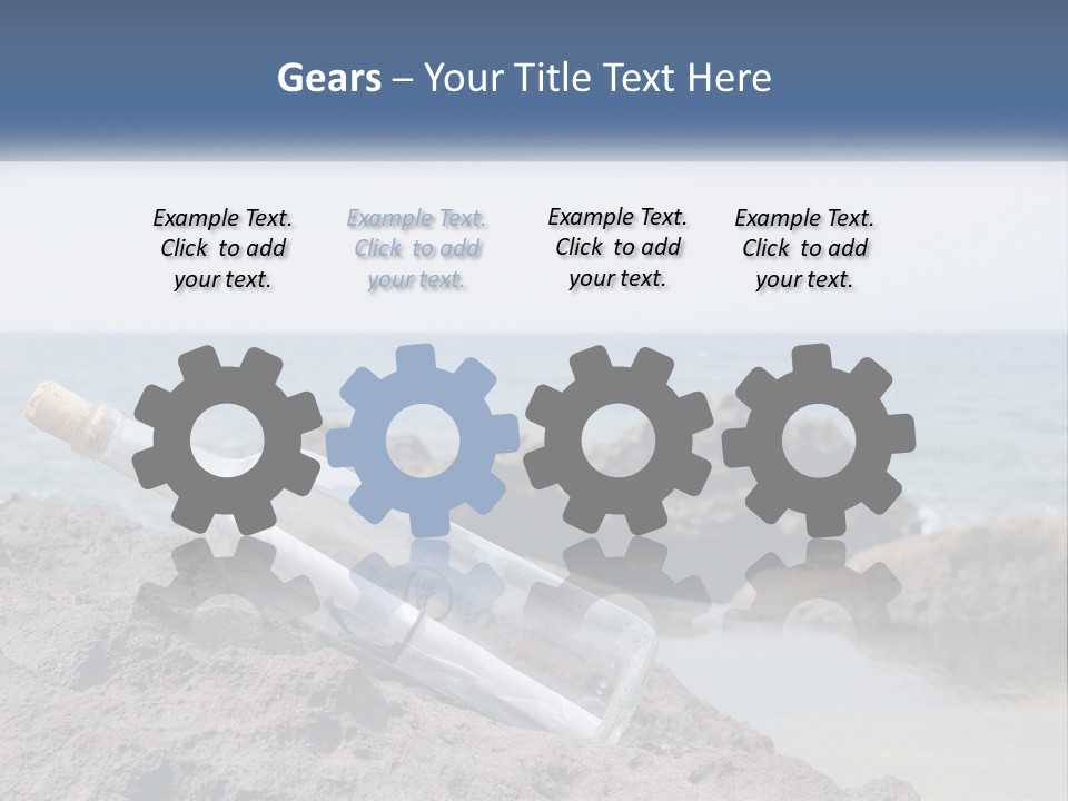 A Message In A Bottle On A Rocky Beach PowerPoint Template