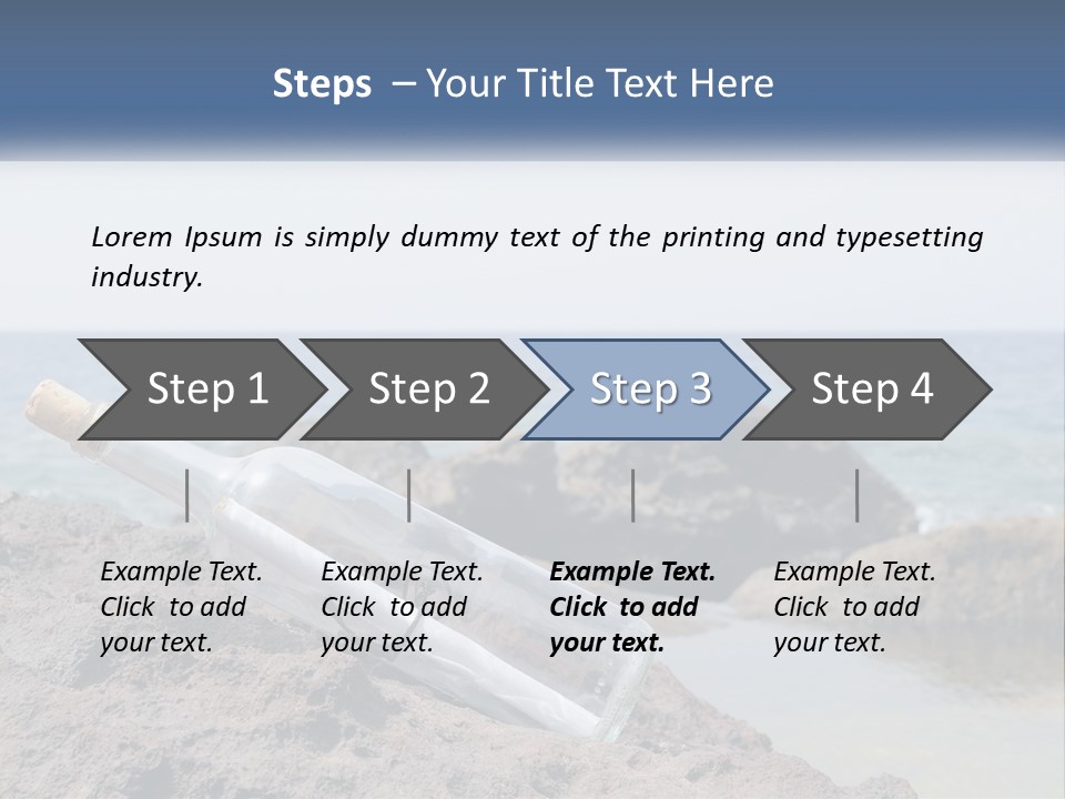 A Message In A Bottle On A Rocky Beach PowerPoint Template