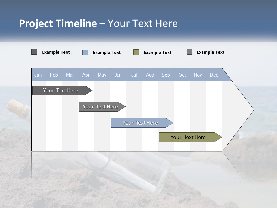 A Message In A Bottle On A Rocky Beach PowerPoint Template