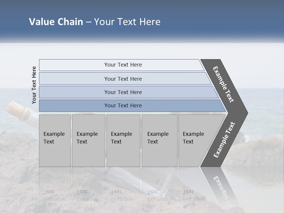 A Message In A Bottle On A Rocky Beach PowerPoint Template