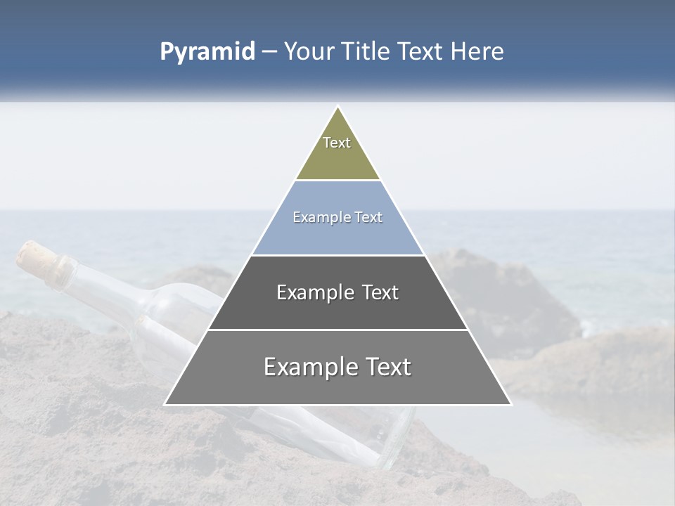 A Message In A Bottle On A Rocky Beach PowerPoint Template