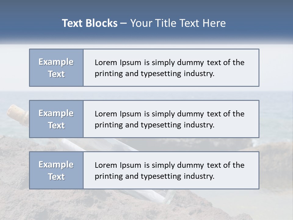 A Message In A Bottle On A Rocky Beach PowerPoint Template