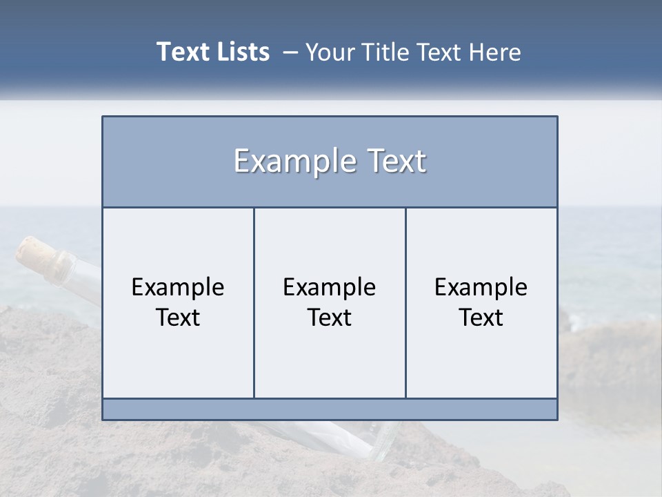 A Message In A Bottle On A Rocky Beach PowerPoint Template