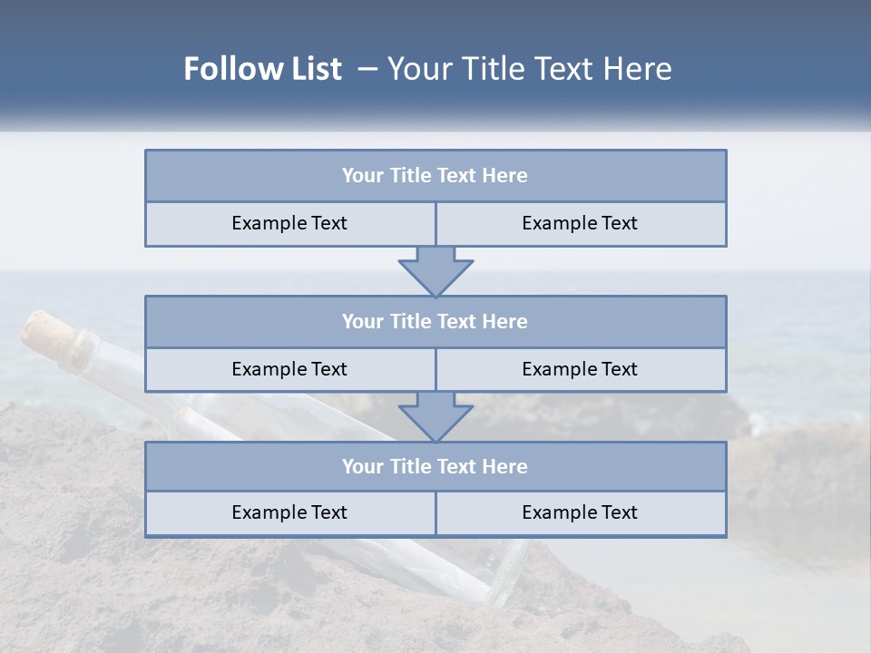A Message In A Bottle On A Rocky Beach PowerPoint Template
