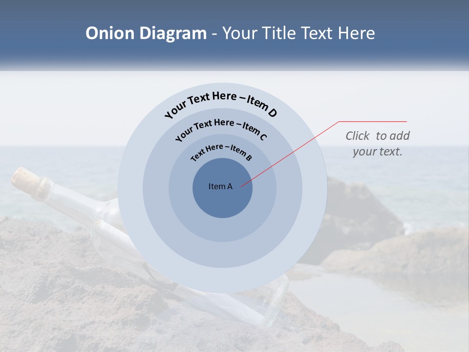 A Message In A Bottle On A Rocky Beach PowerPoint Template