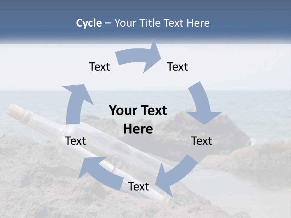 A Message In A Bottle On A Rocky Beach PowerPoint Template