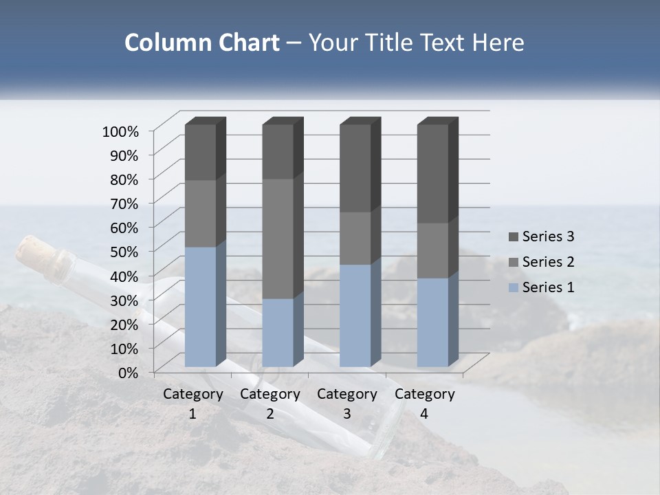 A Message In A Bottle On A Rocky Beach PowerPoint Template