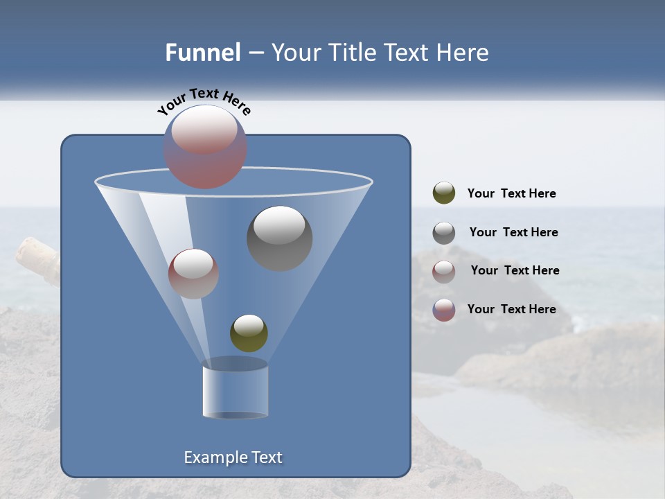 A Message In A Bottle On A Rocky Beach PowerPoint Template