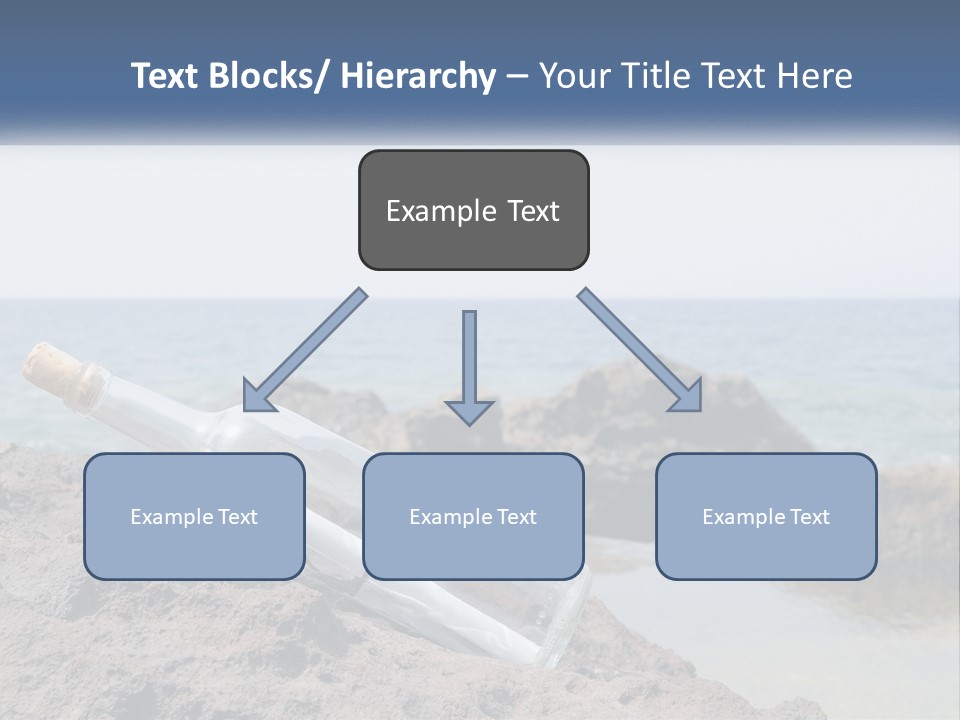 A Message In A Bottle On A Rocky Beach PowerPoint Template