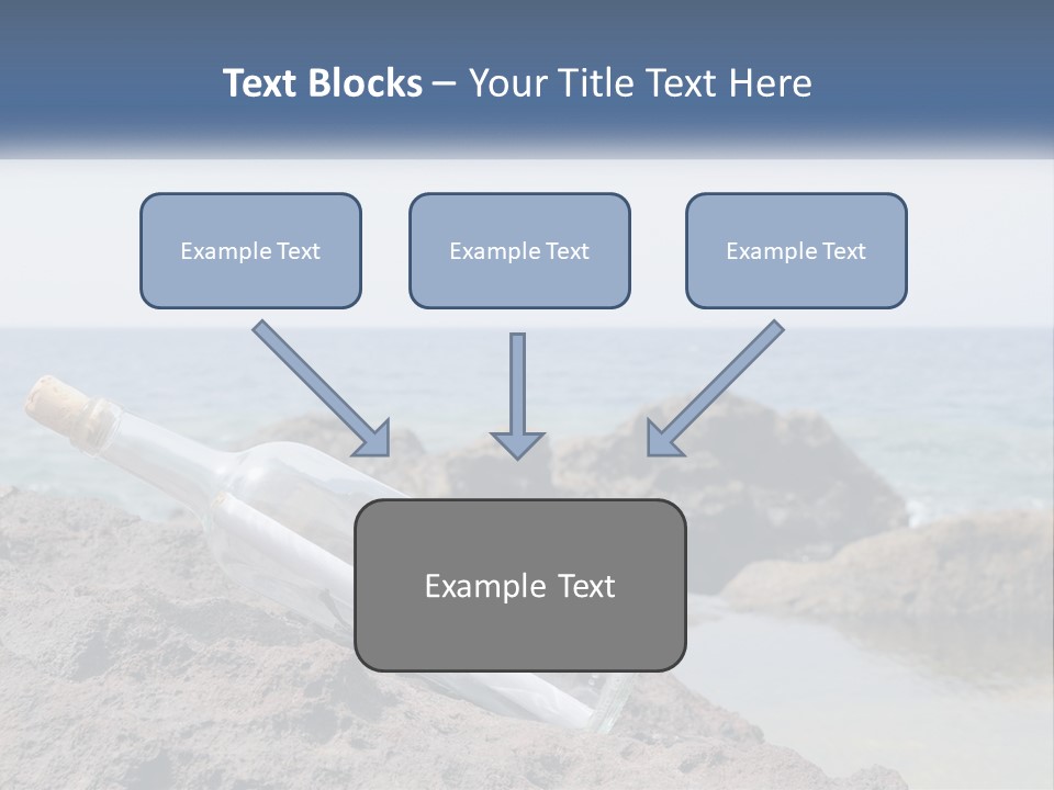 A Message In A Bottle On A Rocky Beach PowerPoint Template