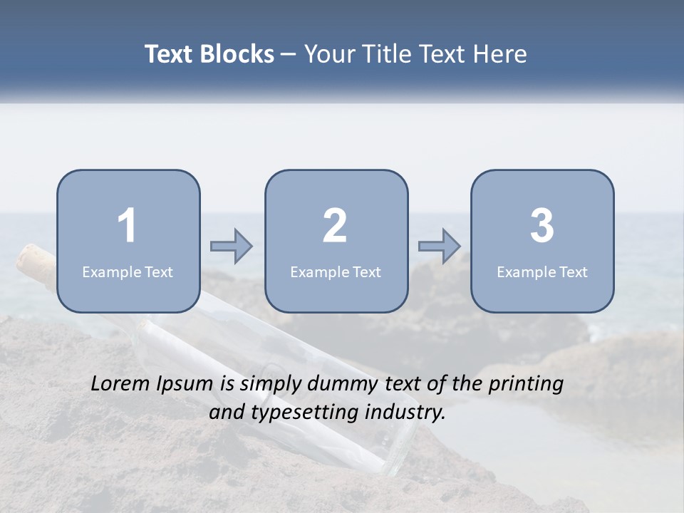 A Message In A Bottle On A Rocky Beach PowerPoint Template