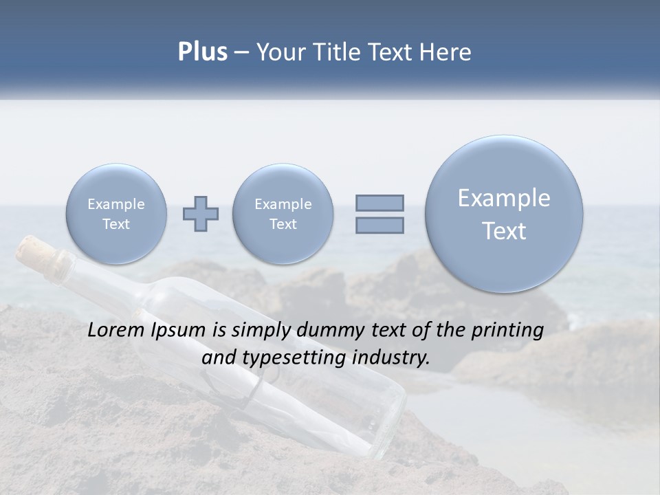 A Message In A Bottle On A Rocky Beach PowerPoint Template