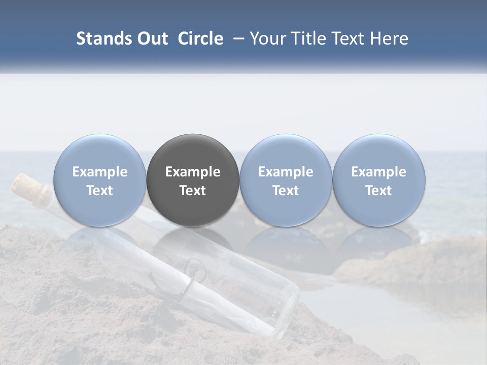 A Message In A Bottle On A Rocky Beach PowerPoint Template