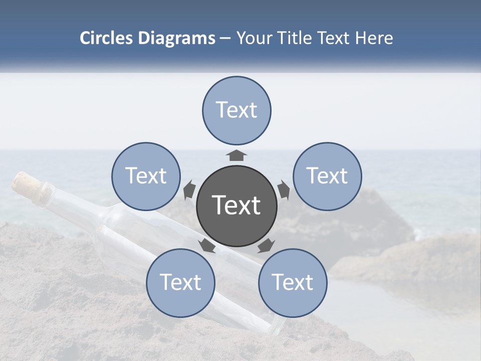 A Message In A Bottle On A Rocky Beach PowerPoint Template