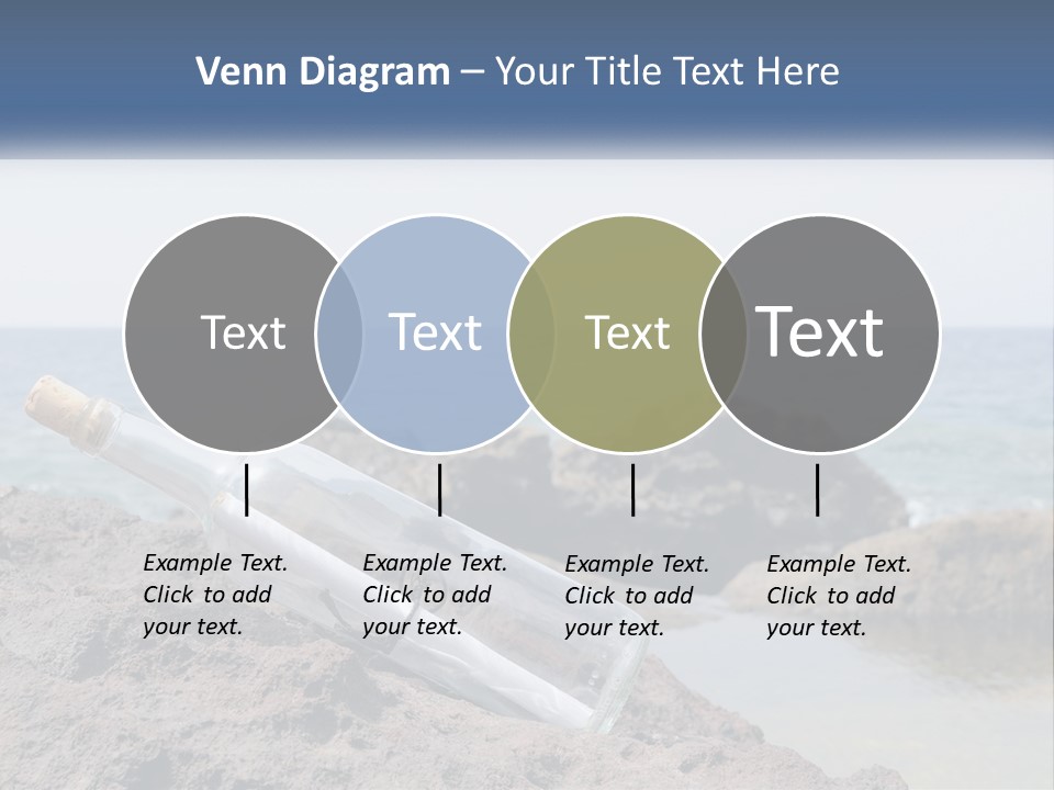 A Message In A Bottle On A Rocky Beach PowerPoint Template