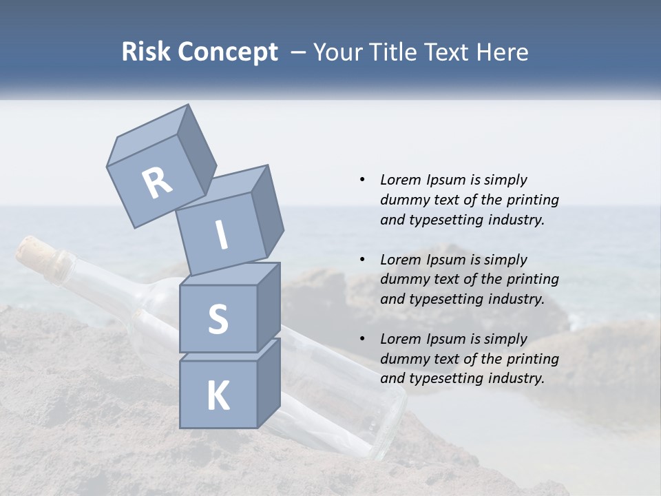 A Message In A Bottle On A Rocky Beach PowerPoint Template