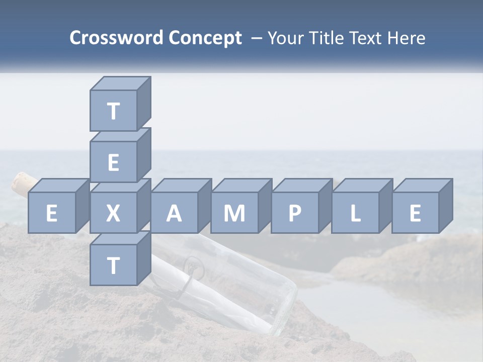 A Message In A Bottle On A Rocky Beach PowerPoint Template