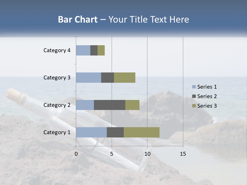 A Message In A Bottle On A Rocky Beach PowerPoint Template