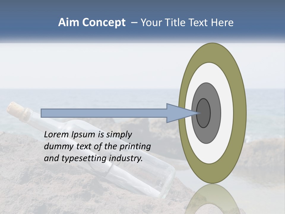 A Message In A Bottle On A Rocky Beach PowerPoint Template