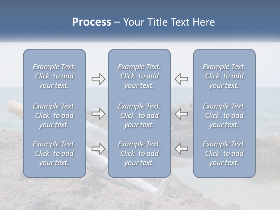 A Message In A Bottle On A Rocky Beach PowerPoint Template