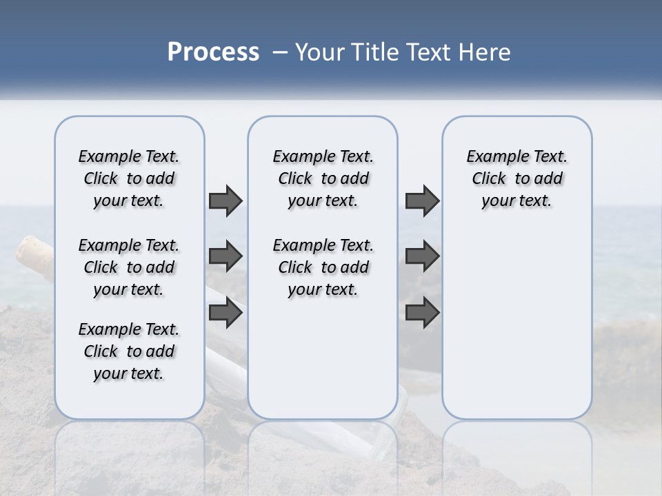 A Message In A Bottle On A Rocky Beach PowerPoint Template