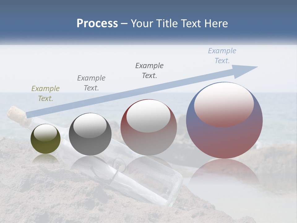 A Message In A Bottle On A Rocky Beach PowerPoint Template