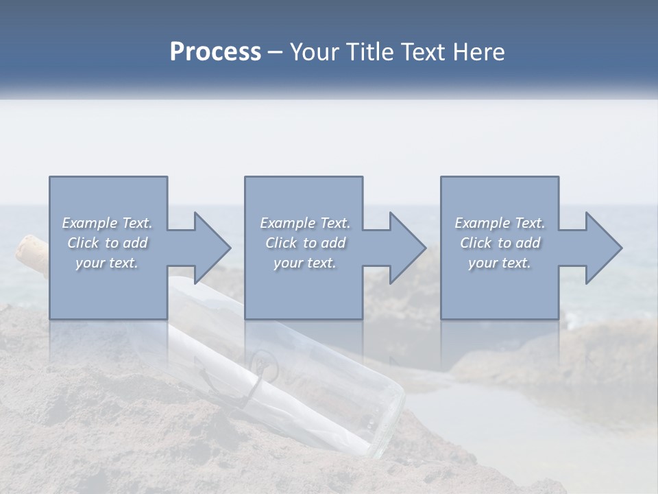 A Message In A Bottle On A Rocky Beach PowerPoint Template