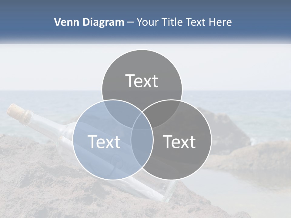 A Message In A Bottle On A Rocky Beach PowerPoint Template