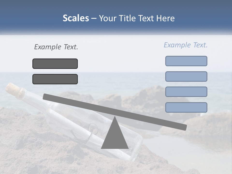 A Message In A Bottle On A Rocky Beach PowerPoint Template