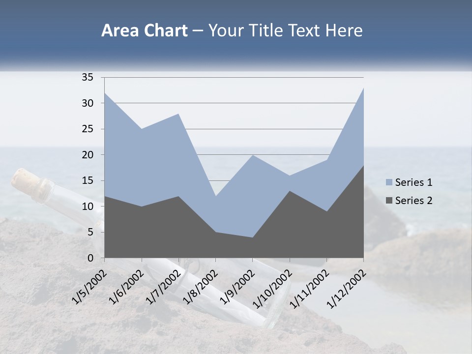 A Message In A Bottle On A Rocky Beach PowerPoint Template