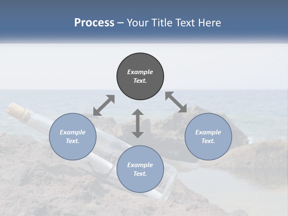A Message In A Bottle On A Rocky Beach PowerPoint Template