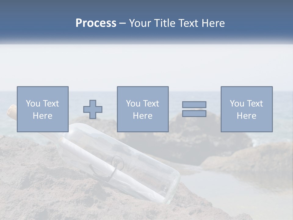 A Message In A Bottle On A Rocky Beach PowerPoint Template