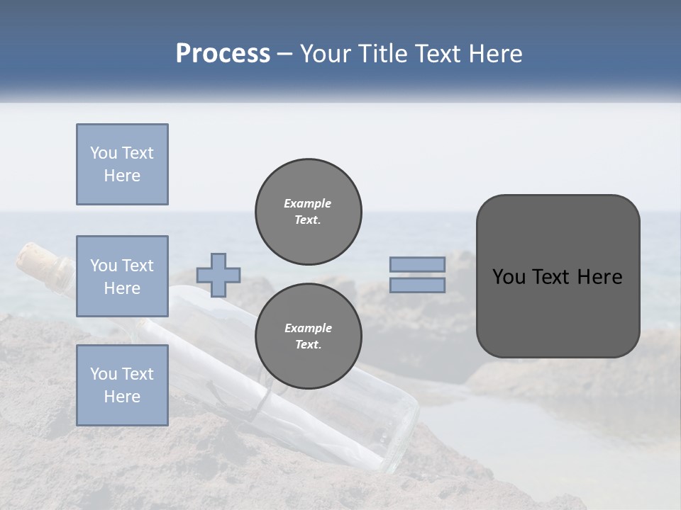 A Message In A Bottle On A Rocky Beach PowerPoint Template