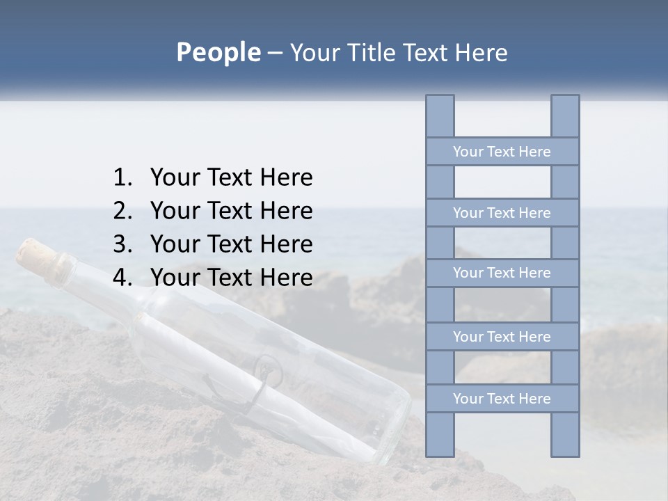 A Message In A Bottle On A Rocky Beach PowerPoint Template