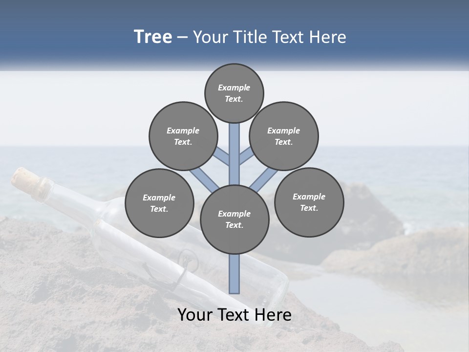 A Message In A Bottle On A Rocky Beach PowerPoint Template