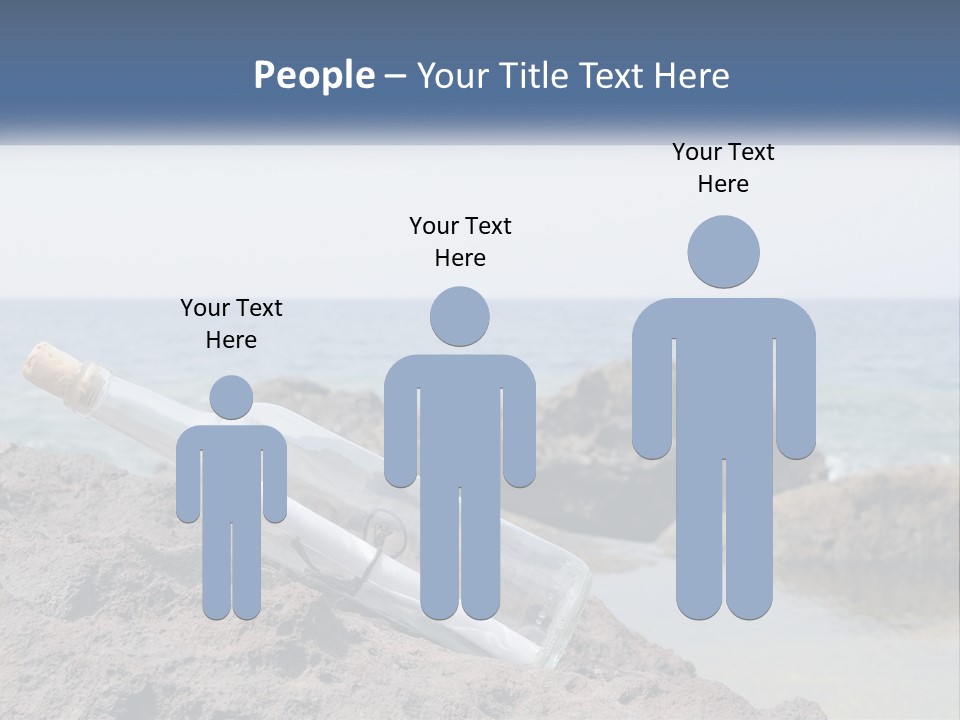 A Message In A Bottle On A Rocky Beach PowerPoint Template